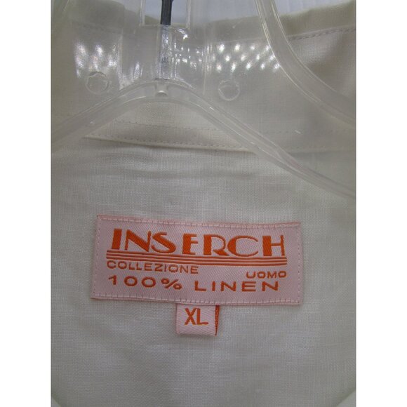 Inserch Shirt XL Linen Button Up Military Flap Pockets Collared Woven - Picture 8 of 9